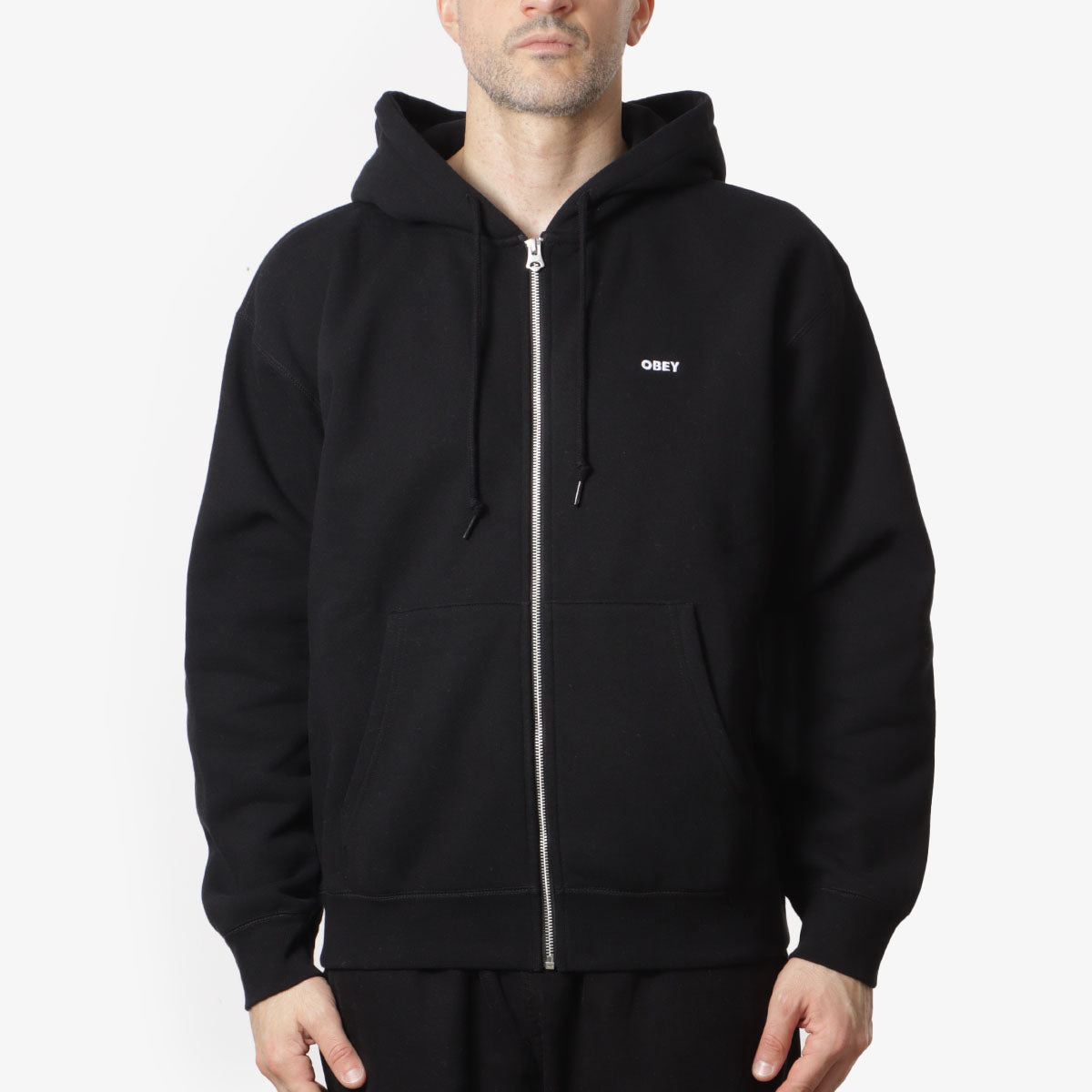 Black obey hoodie fashion