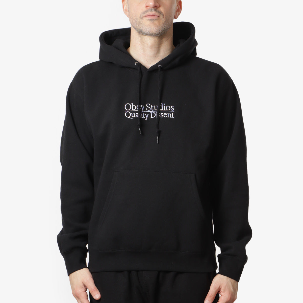 Black obey hoodie fashion