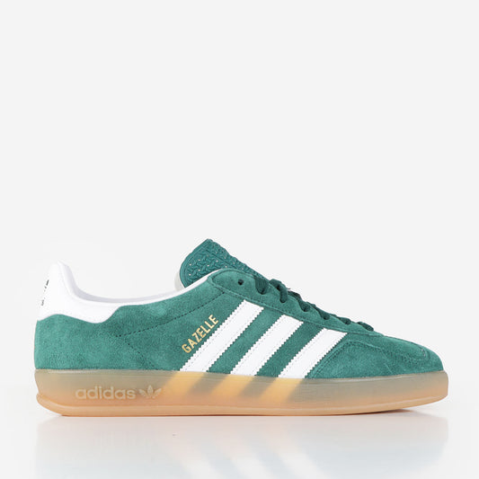 Adidas Originals Gazelle Indoor Shoes, Collegiate Green Ftwr White Gum 2, Detail Shot 1