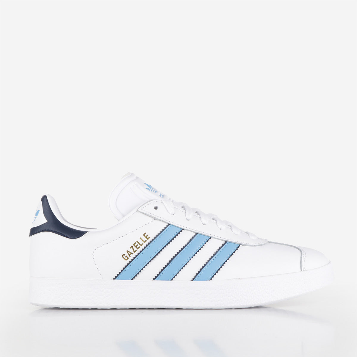 main Adidas Originals Gazelle Shoes, Ftwr White/Semi Blue Burst/Night Indigo, Detail Shot 1