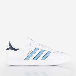 thumbnail Adidas Originals Gazelle Shoes, Ftwr White/Semi Blue Burst/Night Indigo, Detail Shot 1