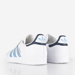 thumbnail Adidas Originals Gazelle Shoes, Ftwr White/Semi Blue Burst/Night Indigo, Detail Shot 3