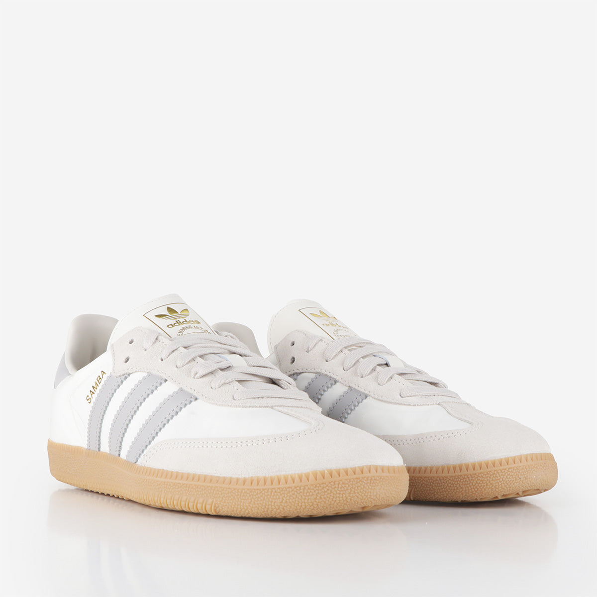 main Adidas Originals Samba OG Shoes, Off White Grey Two Alumina, Detail Shot 2