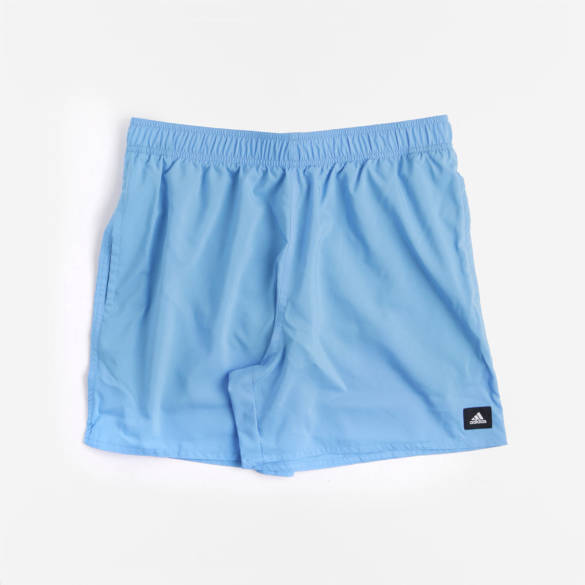 Adidas Originals Solid CLX Short-Length Swim Shorts, Blue Burst White, Detail Shot 1