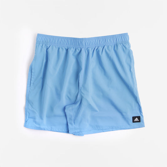 Adidas Originals Solid CLX Short-Length Swim Shorts, Blue Burst White, Detail Shot 1