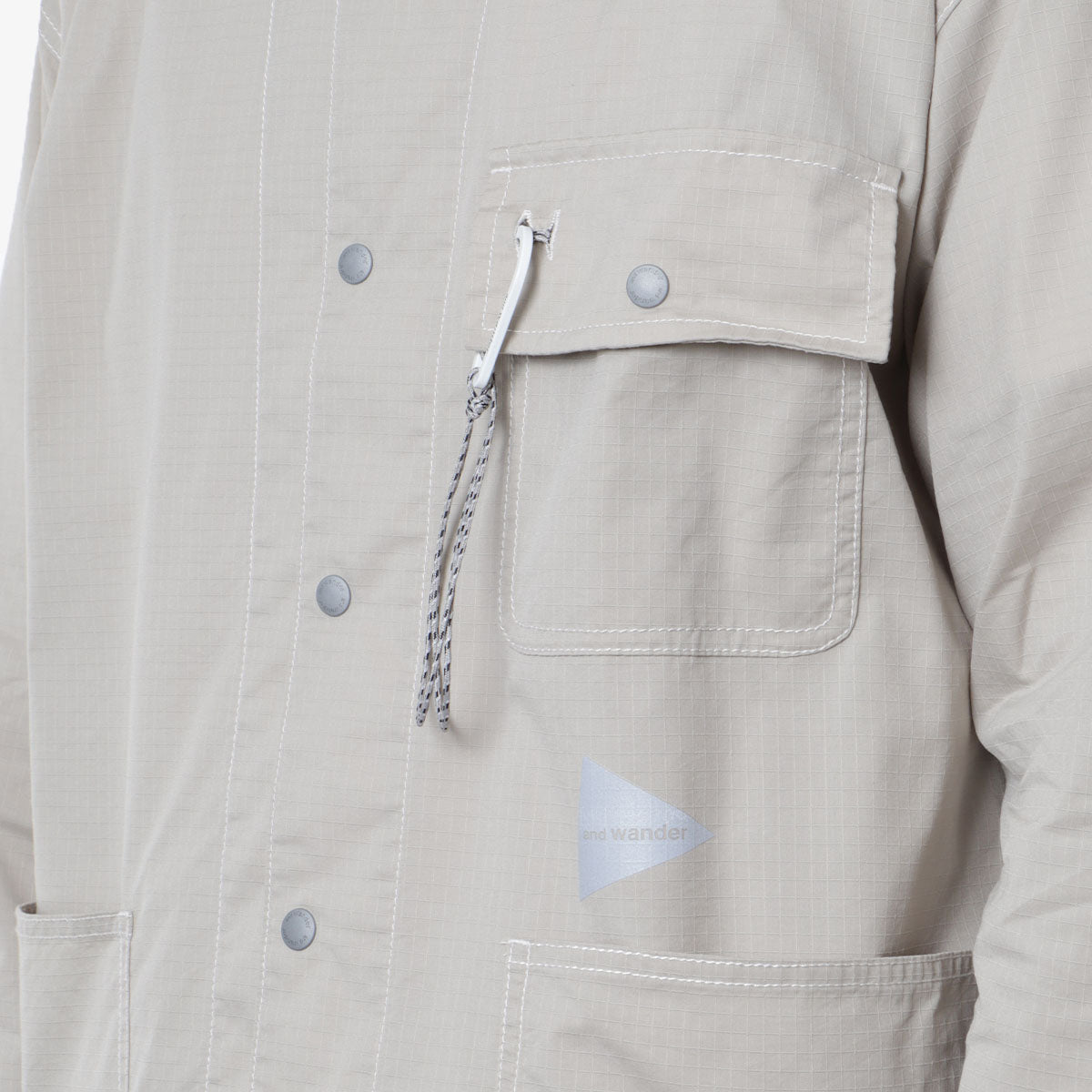 main And Wander Dry Rip Shirt Jacket, Light Beige, Detail Shot 2