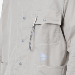 thumbnail And Wander Dry Rip Shirt Jacket, Light Beige, Detail Shot 2