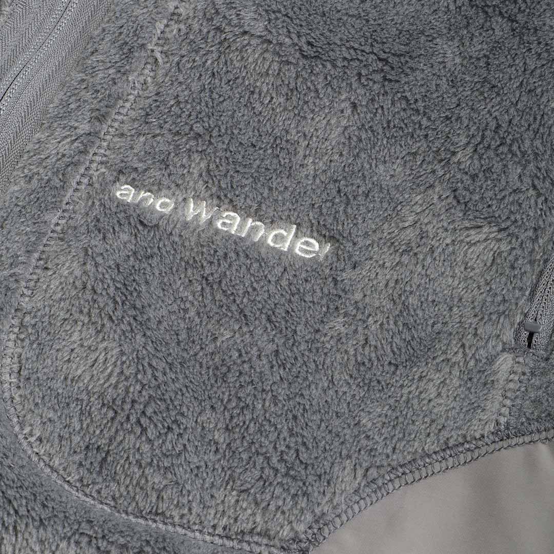 main And Wander High Loft Fleece Jacket, Dark Grey, Detail Shot 10