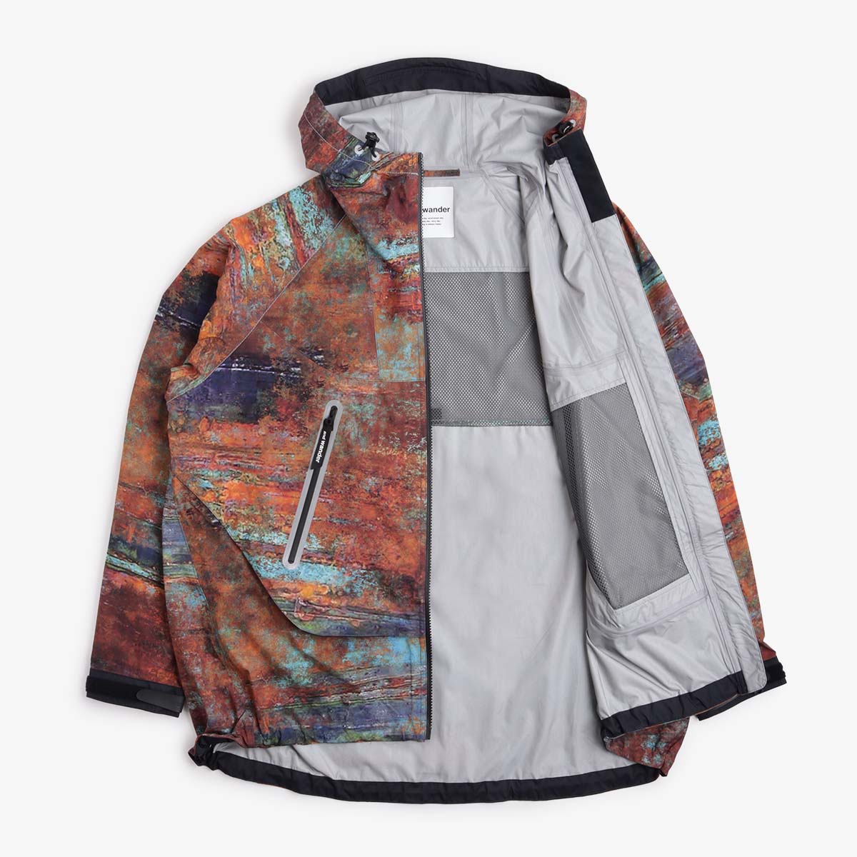 main And Wander Pertex Printed Rain Jacket, Multi, Detail Shot 8