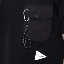 thumbnail And Wander Pocket T-Shirt, Black, Detail Shot 3