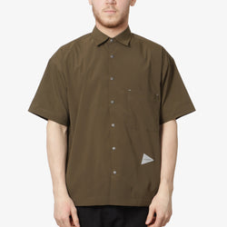 thumbnail And Wander UV Cut Stretch Shirt, Khaki, Detail Shot 1