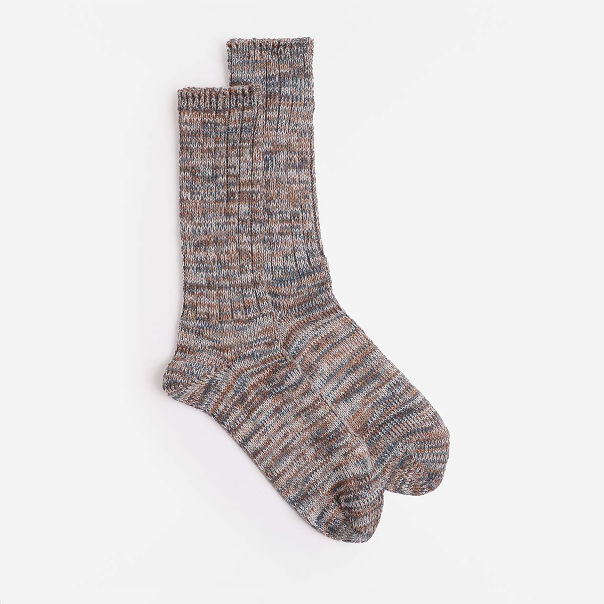 main Anonymous Ism 5 Colour Mix Crew Socks, Beige, Detail Shot 1