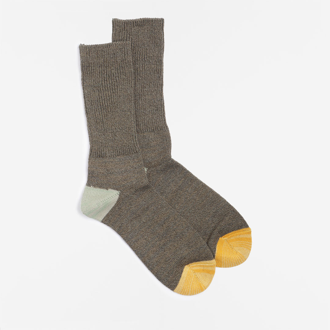 main Anonymous Ism MOC 2 Point Crew Socks, Khaki, Detail Shot 1