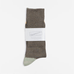 thumbnail Anonymous Ism MOC 2 Point Crew Socks, Khaki, Detail Shot 2