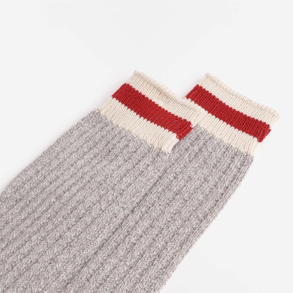 Anonymous Ism Tuck Cuff Stripes Crew Socks, Grey Melange, Detail Shot 3