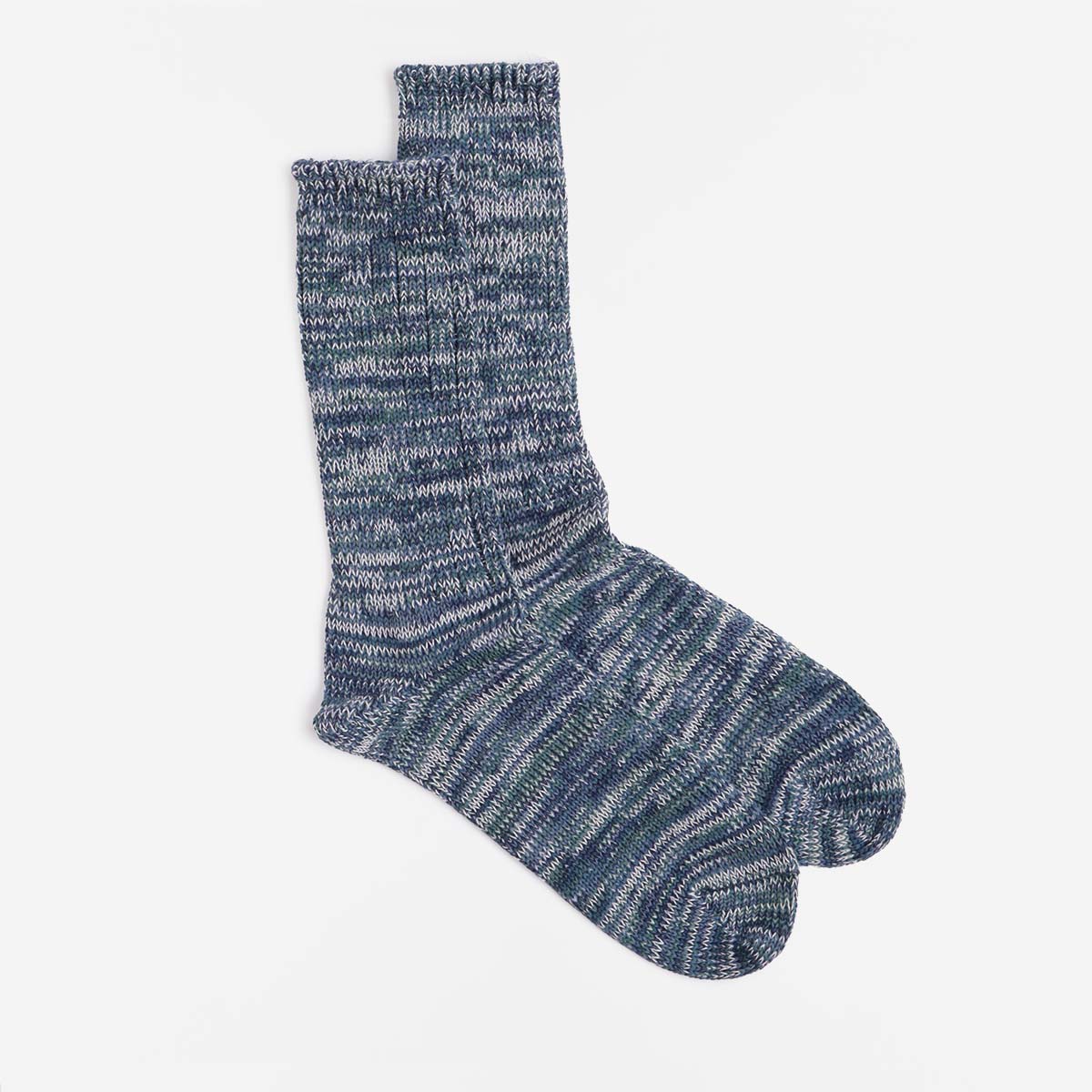 main Anonymous Ism 5 Color Mix Crew Socks, Navy, Detail Shot 1