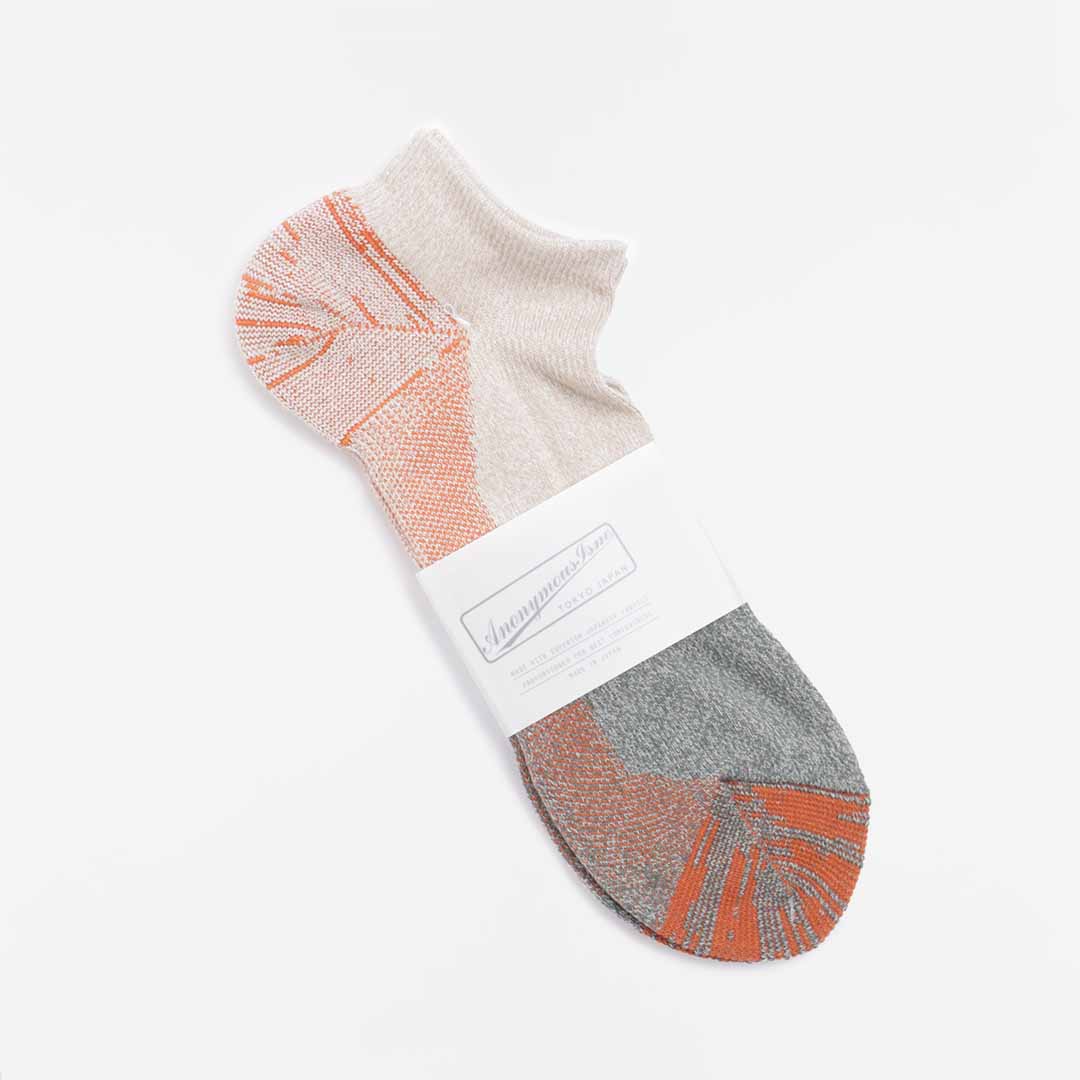 main Anonymous Ism MOC Pile Ankle Socks, Orange, Detail Shot 2