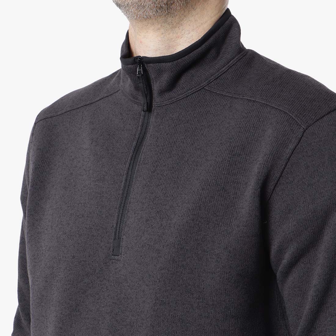 Arc'teryx Covert 1 2 Zip Fleece, Black Heather II, Detail Shot 2