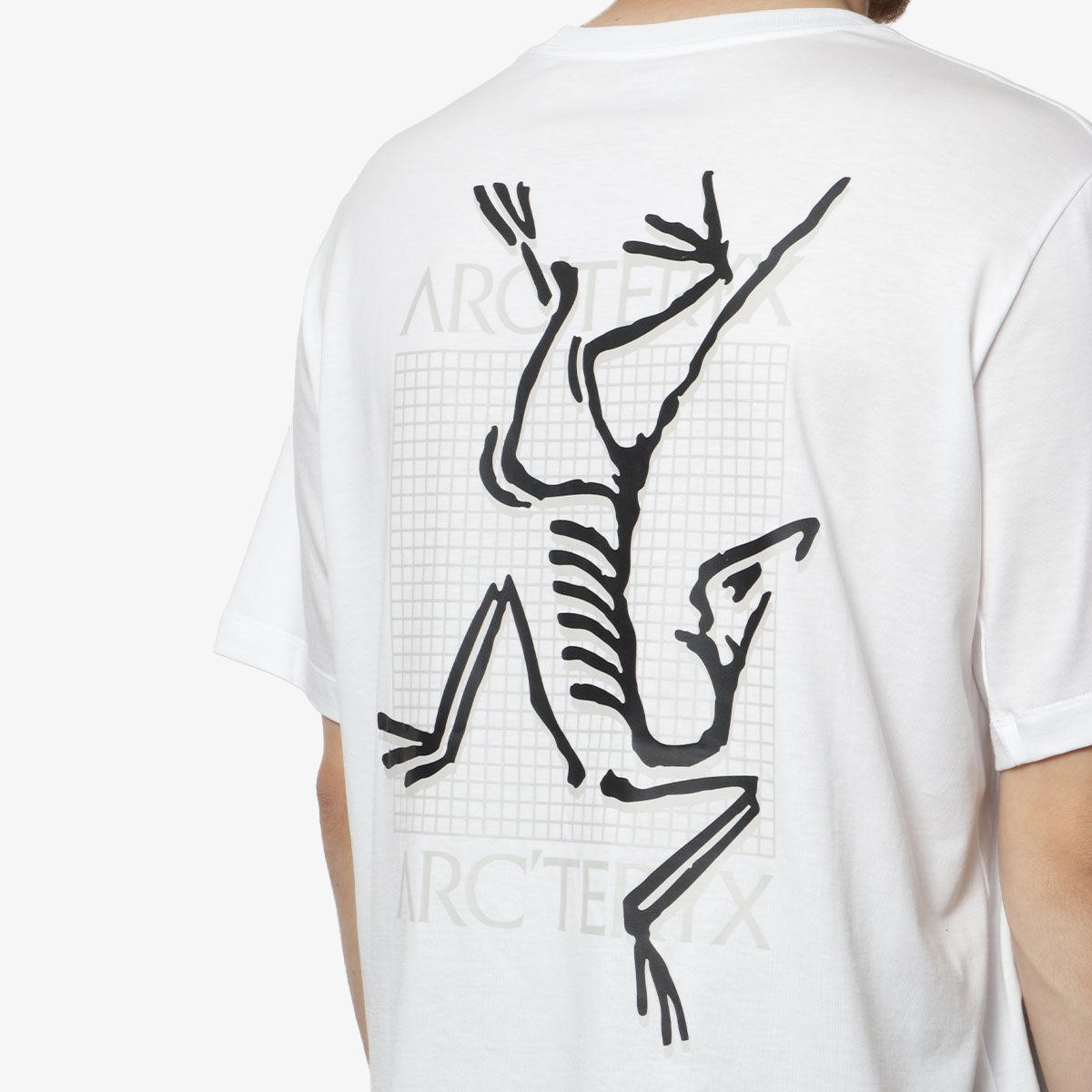 Arc'teryx Arc'Multi Bird Logo T-Shirt, White Light, Detail Shot 4