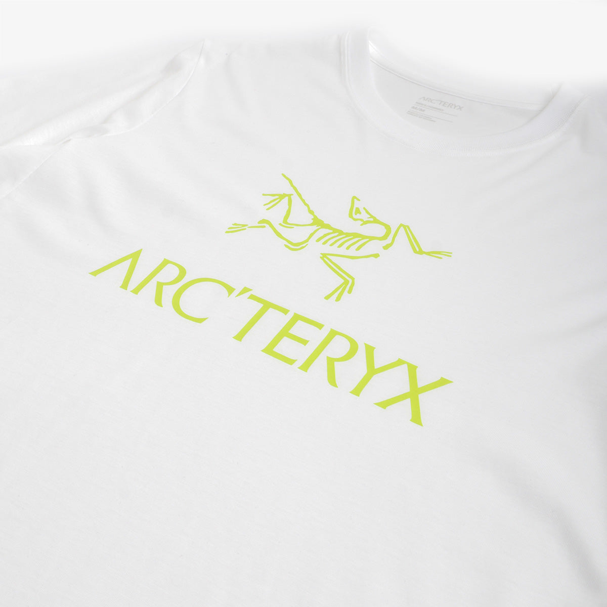 Arc'teryx Arc'Word Logo T-Shirt, White Light, Detail Shot 5