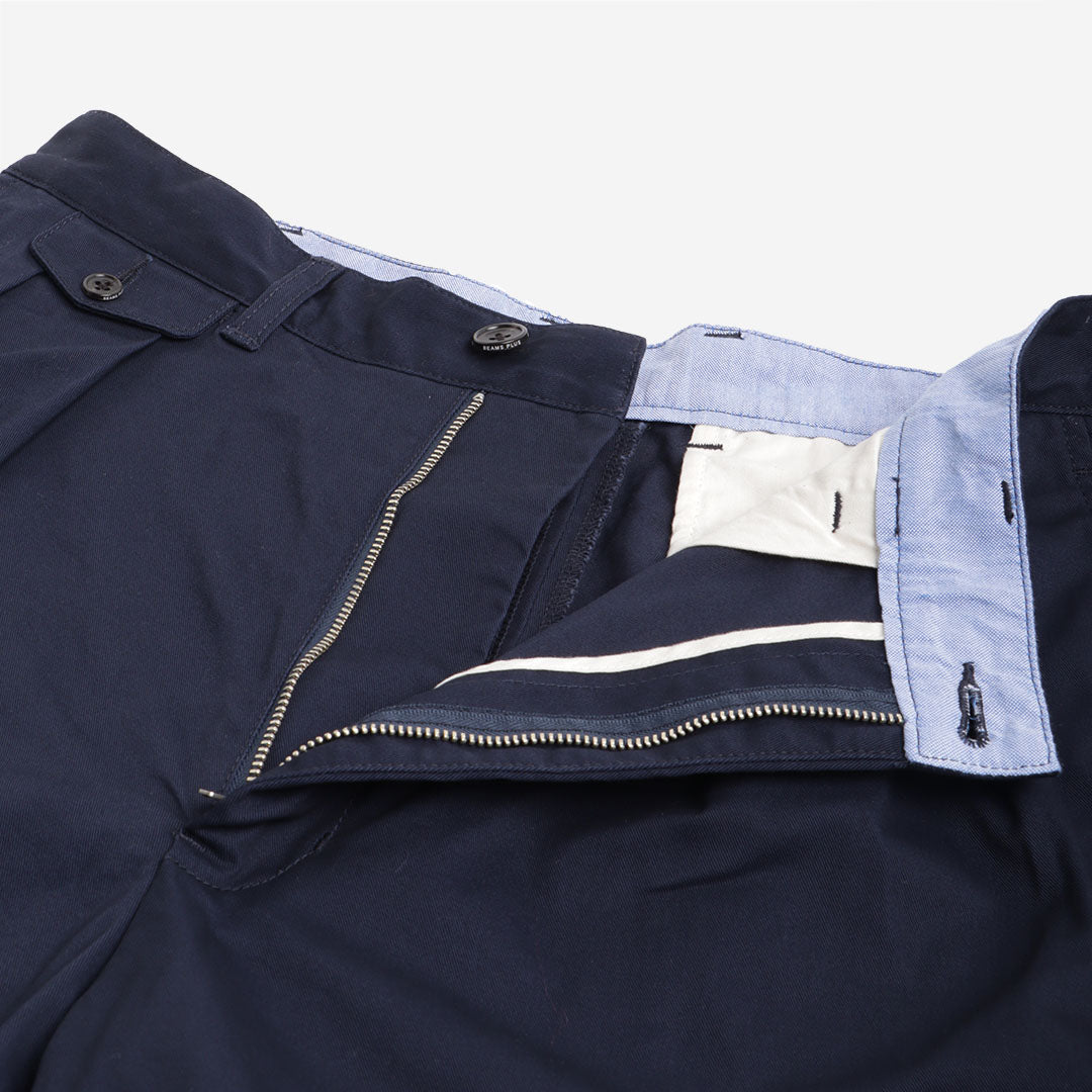 main Beams Plus 2 Pleats Twill Pant, Navy, Detail Shot 7