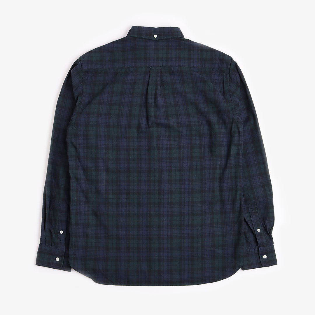 Beams Plus Button Down Indigo Yarn Taran Check Shirt - Indigo