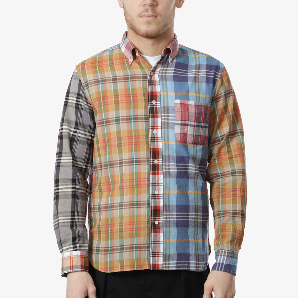 main Beams Plus Button Down Madras Panel Shirt, Panel, Detail Shot 1