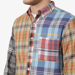 thumbnail Beams Plus Button Down Madras Panel Shirt, Panel, Detail Shot 2