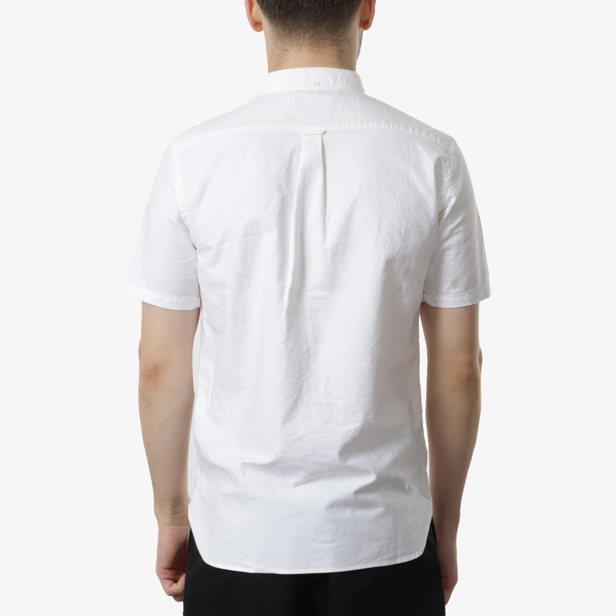 main Beams Plus Button Down Short Sleeve Oxford Shirt, White, Detail Shot 3