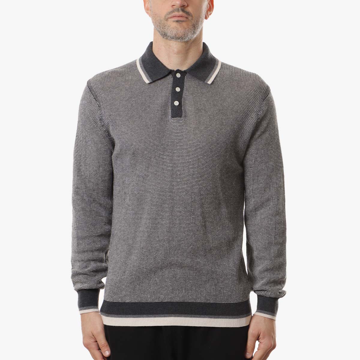 Beams Plus Collar Line Knit Polo Shirt