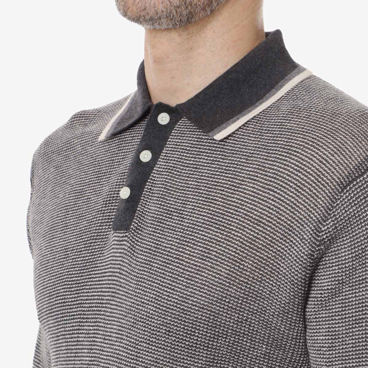 Beams Plus Collar Line Knit Polo Shirt