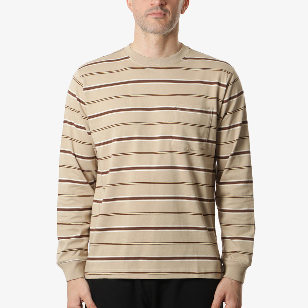 main Beams Plus Multi Stripe Long Sleeve Pocket T-Shirt