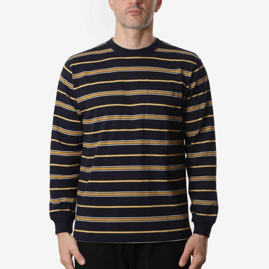 Beams Plus Multi Stripe Long Sleeve Pocket T-Shirt