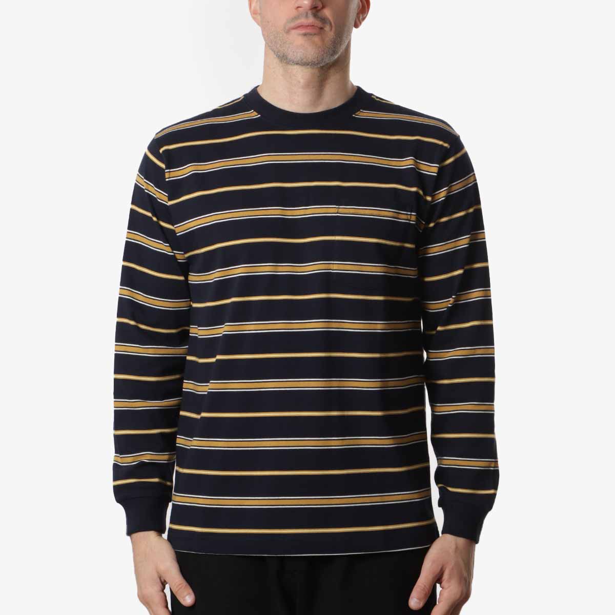 main Beams Plus Multi Stripe Long Sleeve Pocket T-Shirt