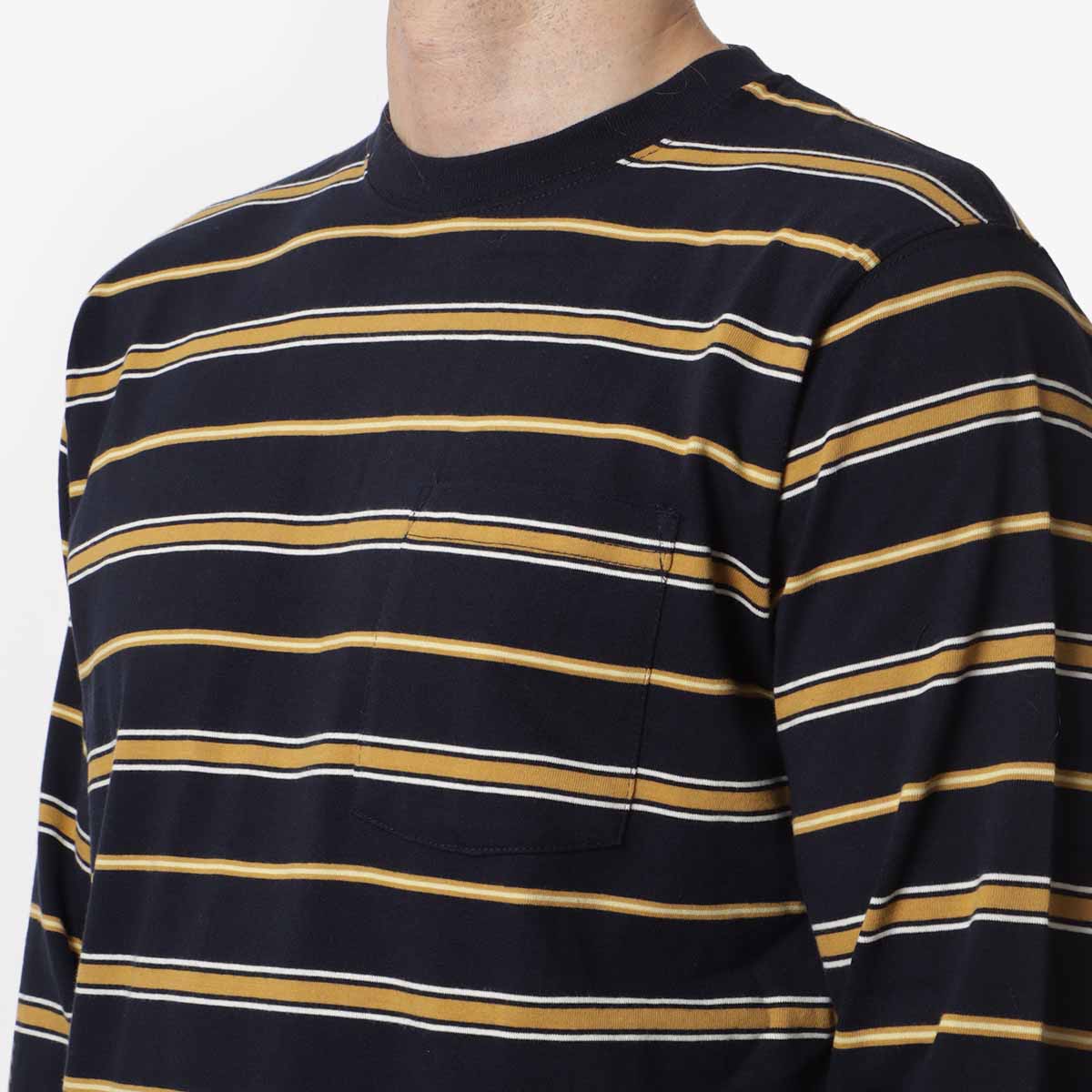 main Beams Plus Multi Stripe Long Sleeve Pocket T-Shirt