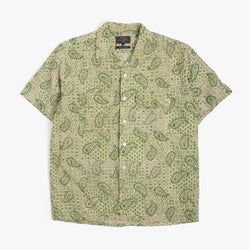 thumbnail Beams Plus Open Collar Block Print Paisley Shirt, Paisley, Detail Shot 3