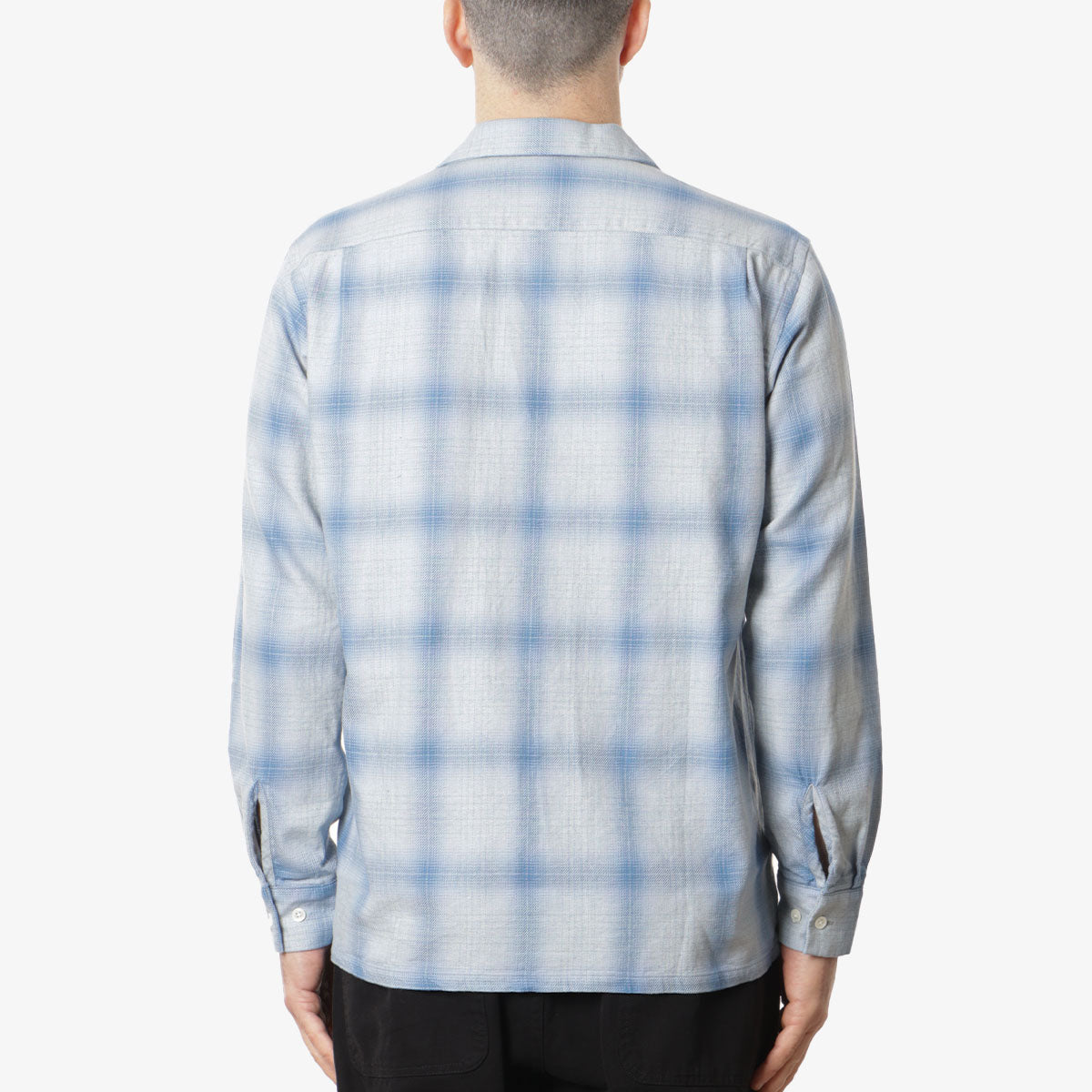 Beams Plus Open Collar Indigo Ombre Plaid Shirt