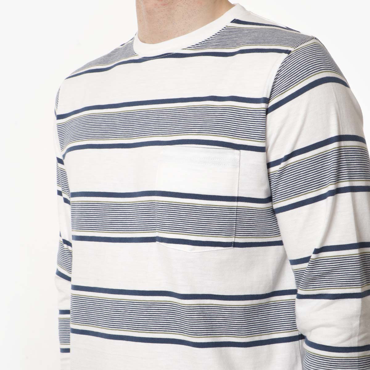 Beams Plus Wide Stripe Long Sleeve Pocket T-Shirt