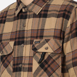 thumbnail Brixton Bowery Flannel Shirt, Tiger's Eye Pinecone Brown Washed Black, Detail Shot 2