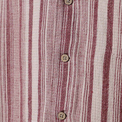 thumbnail Brixton Bunker Seersucker Woven Shirt, Cranberry Juice, Off White, Detail Shot 3