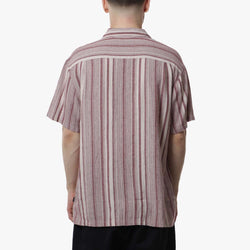 thumbnail Brixton Bunker Seersucker Woven Shirt, Cranberry Juice, Off White, Detail Shot 4