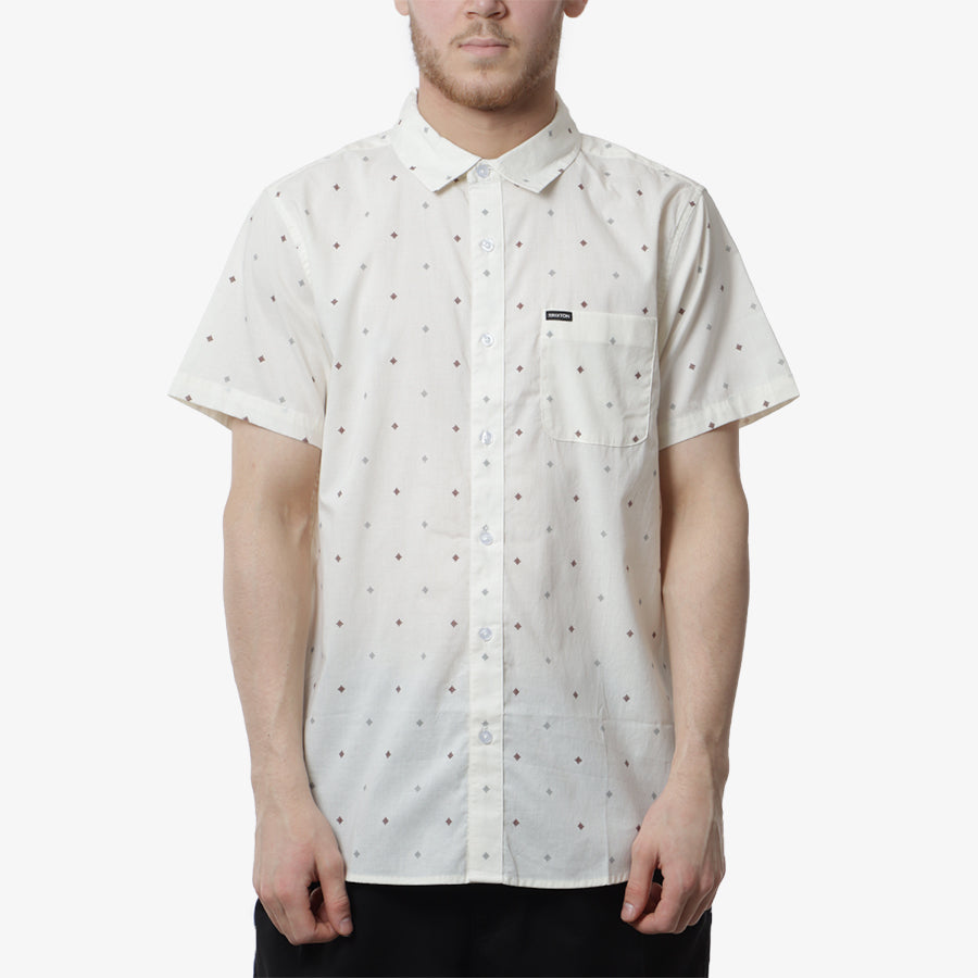 main Brixton Charter Print Woven Shirt, Off White Pyramid, Detail Shot 1