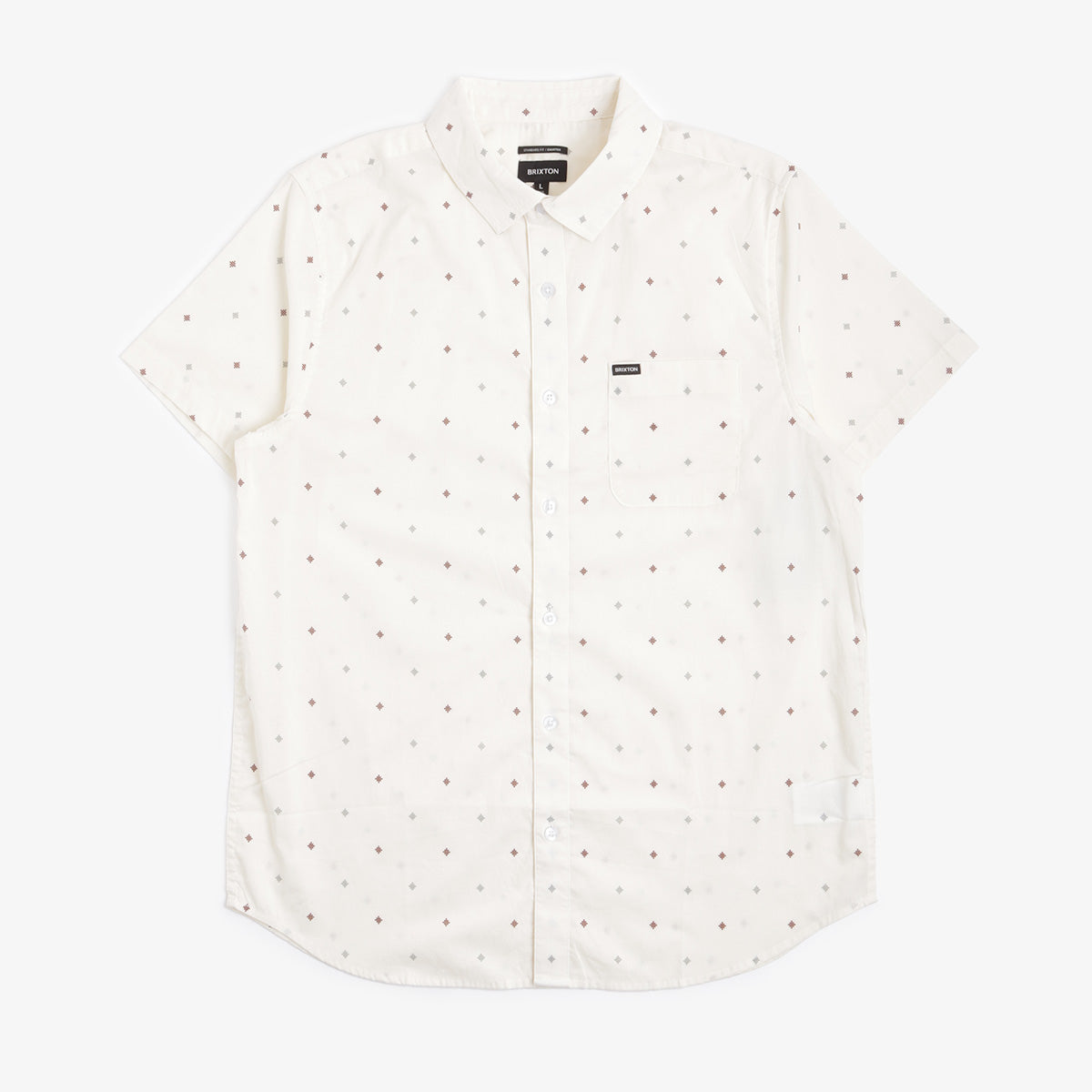 main Brixton Charter Print Woven Shirt, Off White Pyramid, Detail Shot 4