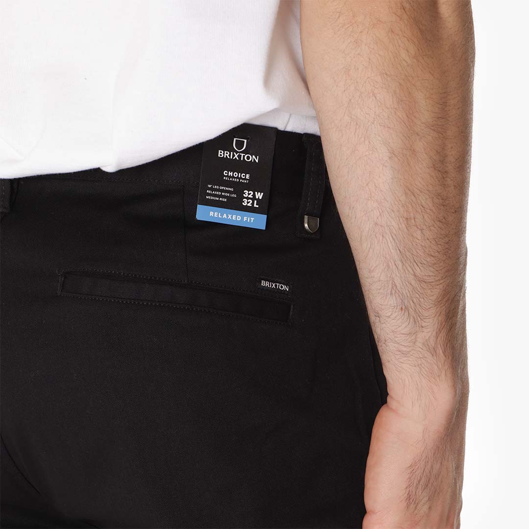 main Brixton Choice Chino Relaxed Pant, Black, Detail Shot 4