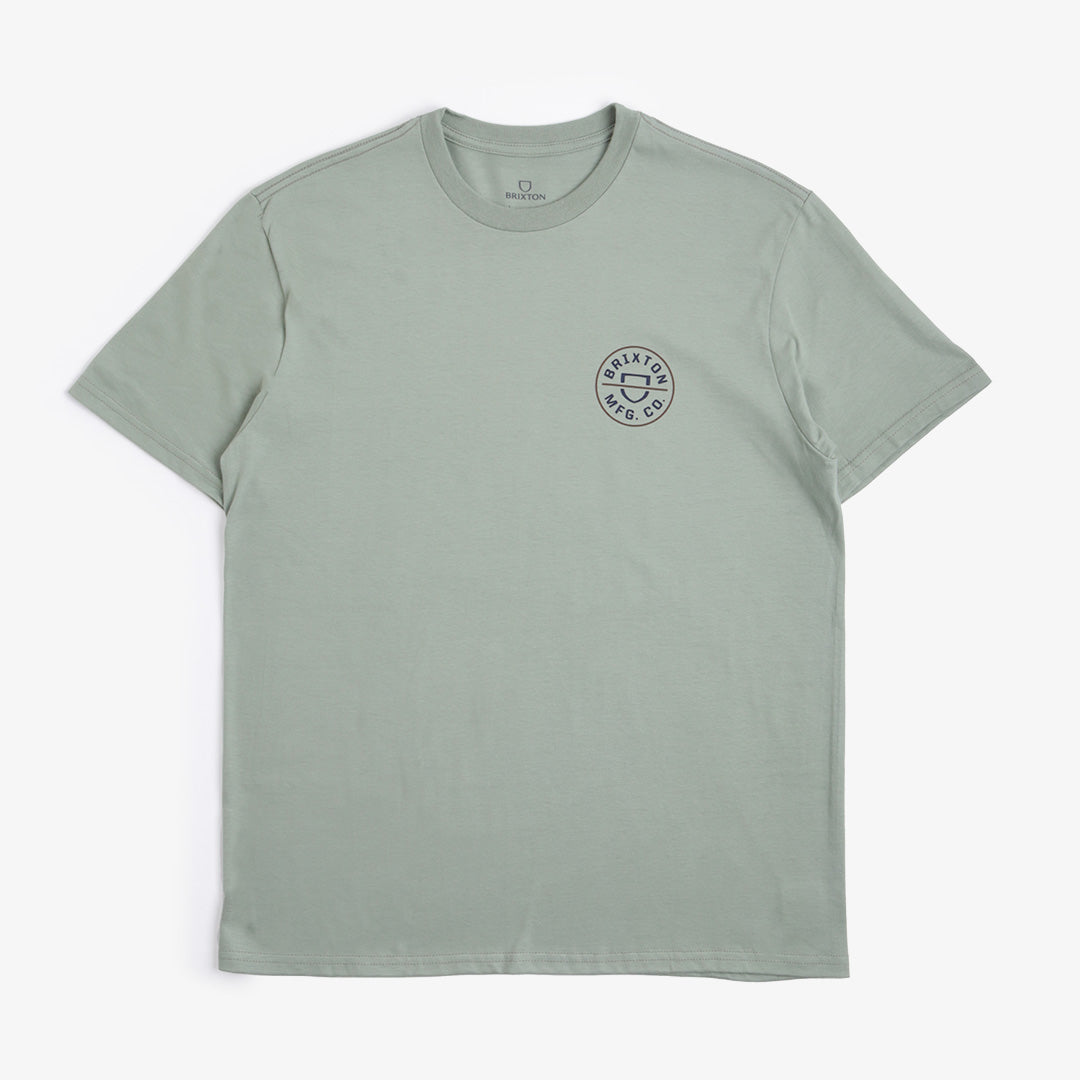 main Brixton Crest II T-Shirt, Chinois Green Washed Navy Sepia, Detail Shot 2