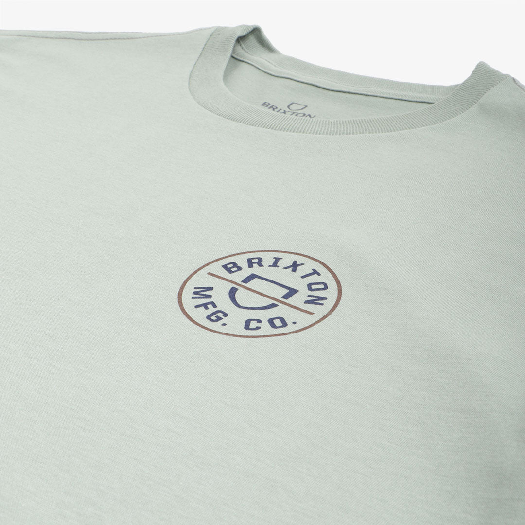 main Brixton Crest II T-Shirt, Chinois Green Washed Navy Sepia, Detail Shot 3