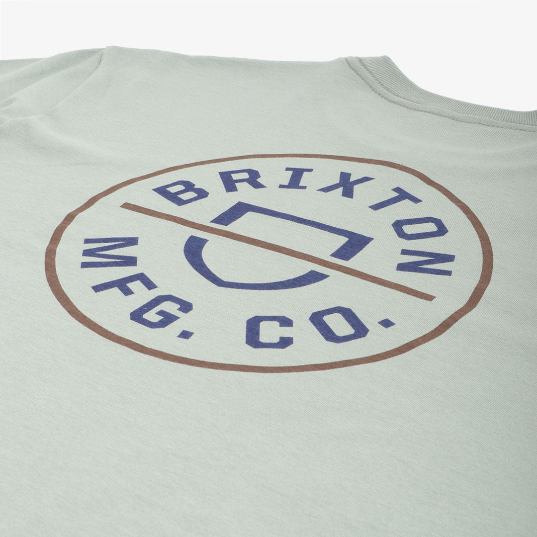 main Brixton Crest II T-Shirt, Chinois Green Washed Navy Sepia, Detail Shot 4