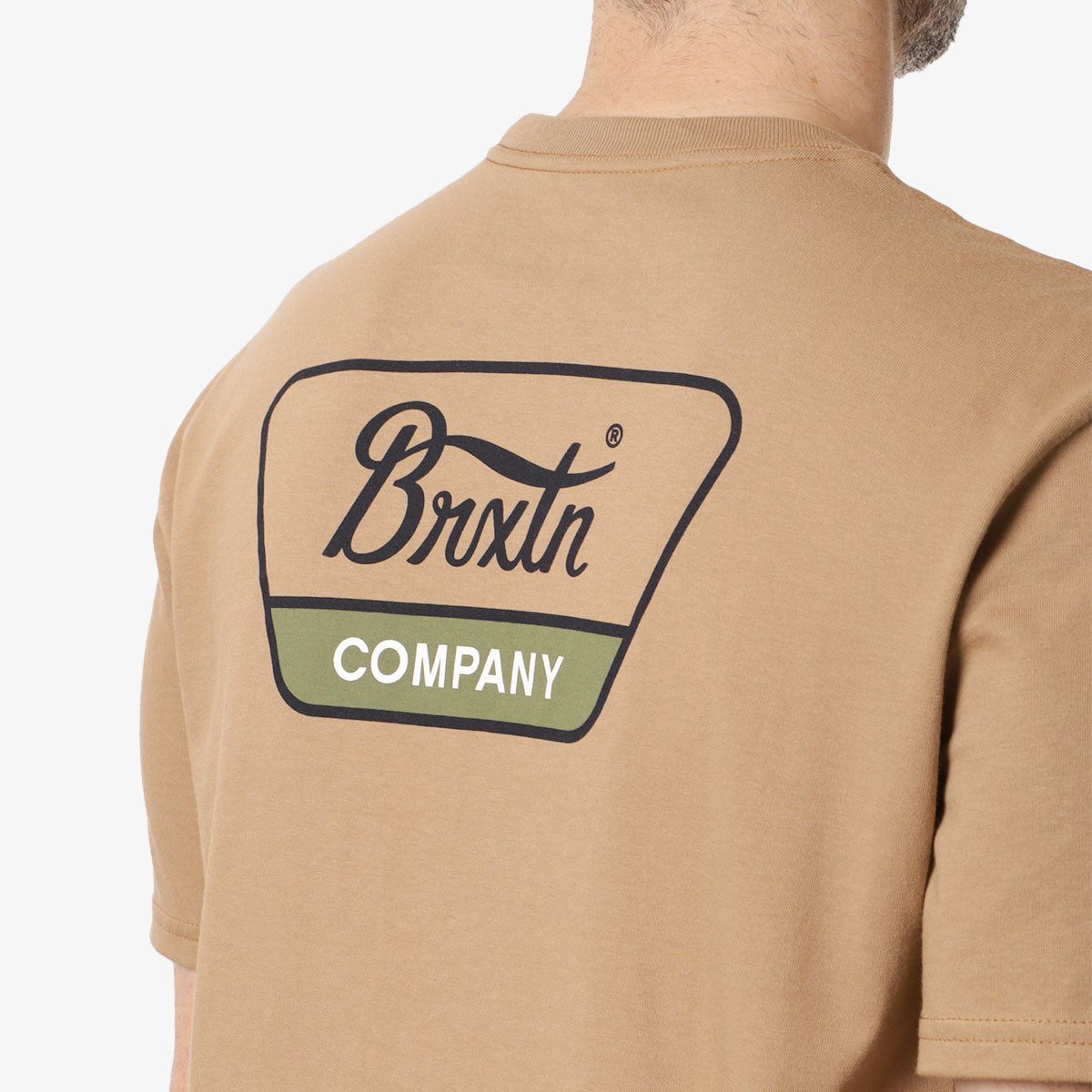 Brixton Linwood T-Shirt, Tiger's Eye Navy Olive, Detail Shot 4