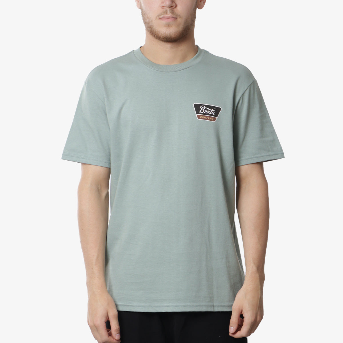 main Brixton Linwood T-Shirt, Chinois Green/Washed Black/Off White, Detail Shot 2