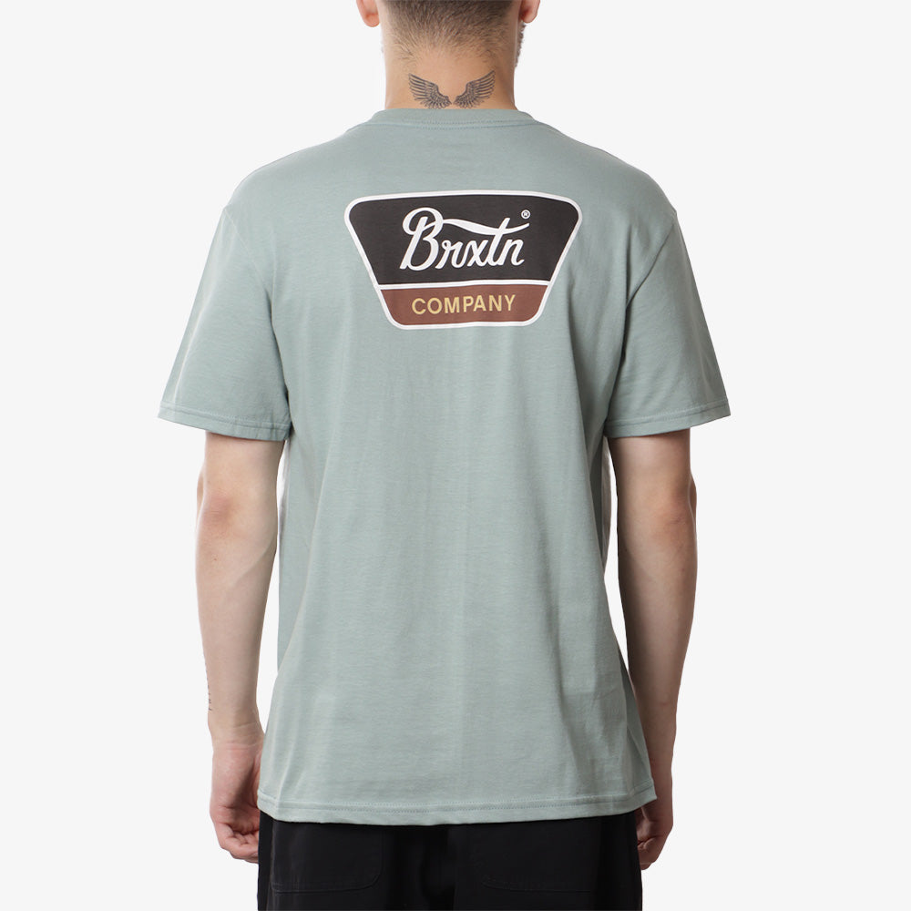 main Brixton Linwood T-Shirt, Chinois Green/Washed Black/Off White, Detail Shot 1